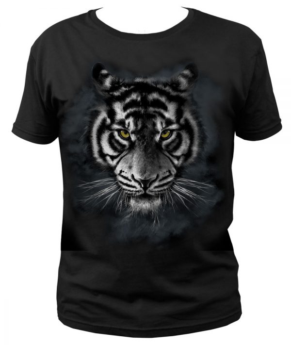 Moonlight Tiger Round Neck T-Shirt - WILDPLANET